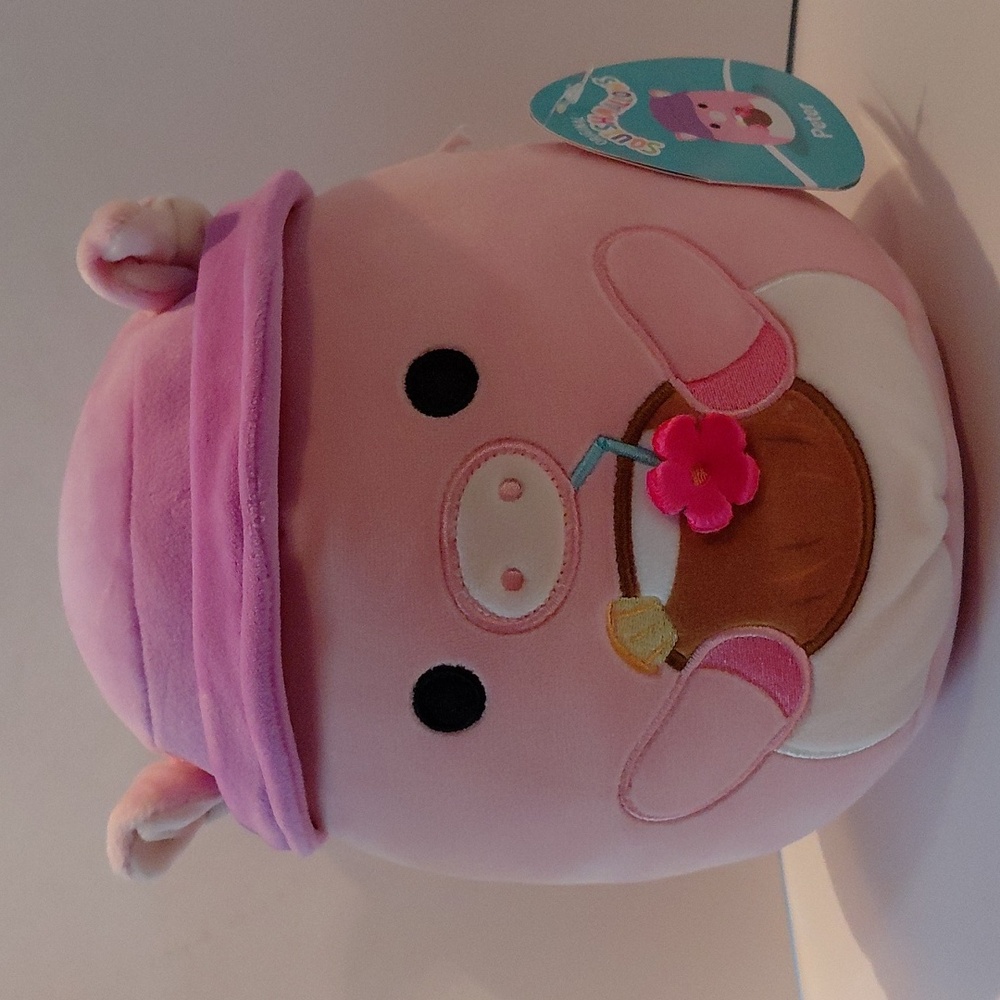 Peter the Pig with Coconut Drink Squishmallow 8" NWT